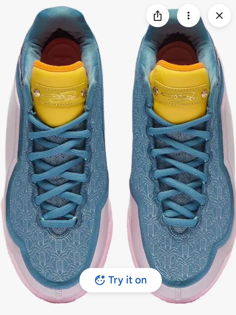 Men’s LeBron XXIII Blue and Yellow Basketball Shoes